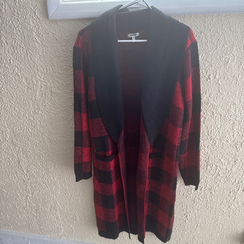 Plaid coatigan